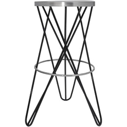 Meridian Mercury Black Iron Bar Stool