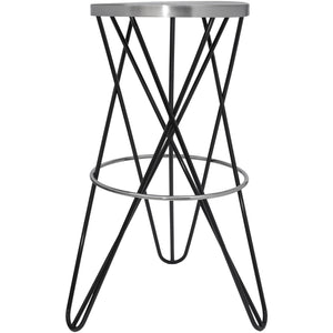 Meridian Mercury Black Iron Bar Stool