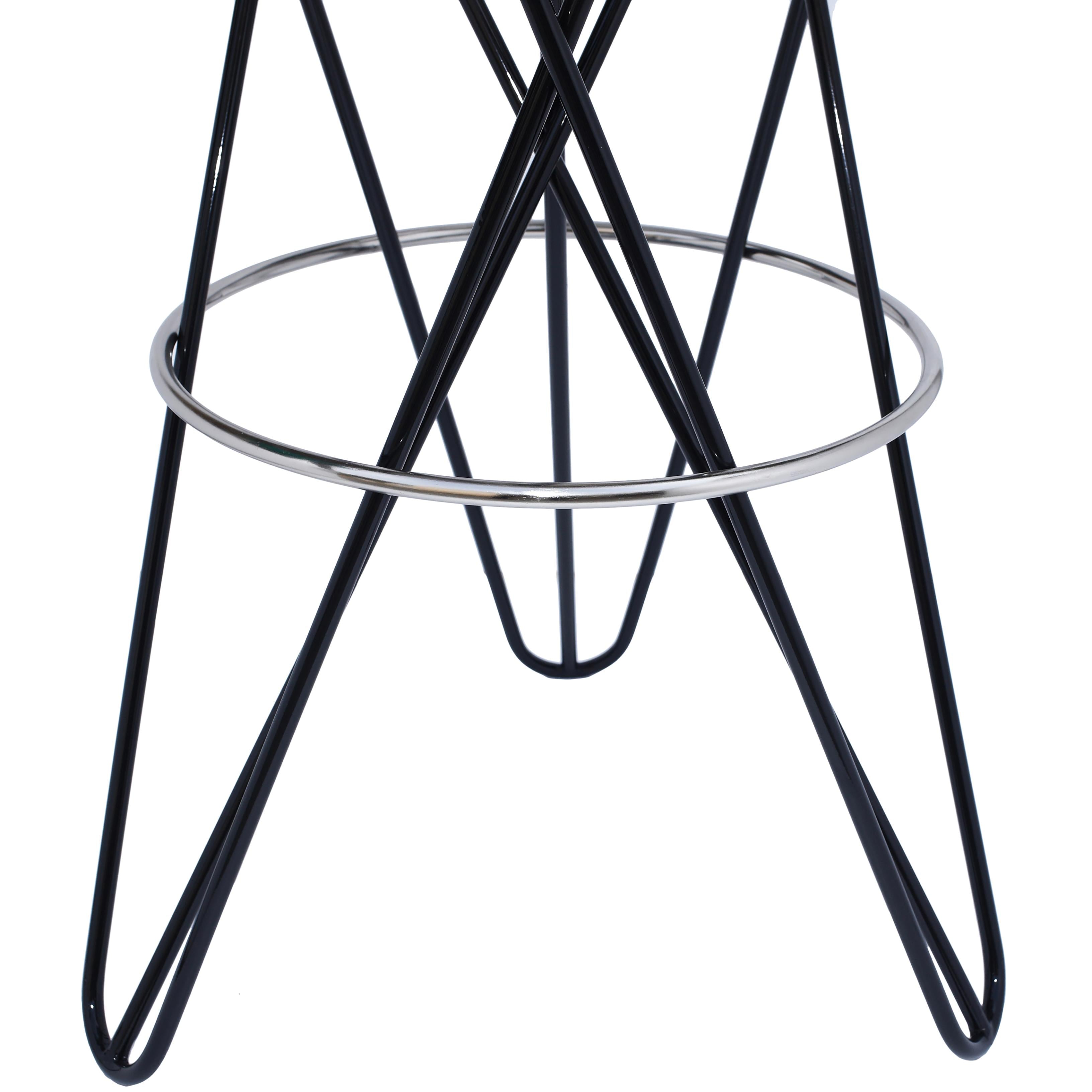 Meridian Mercury Black Iron Bar Stool