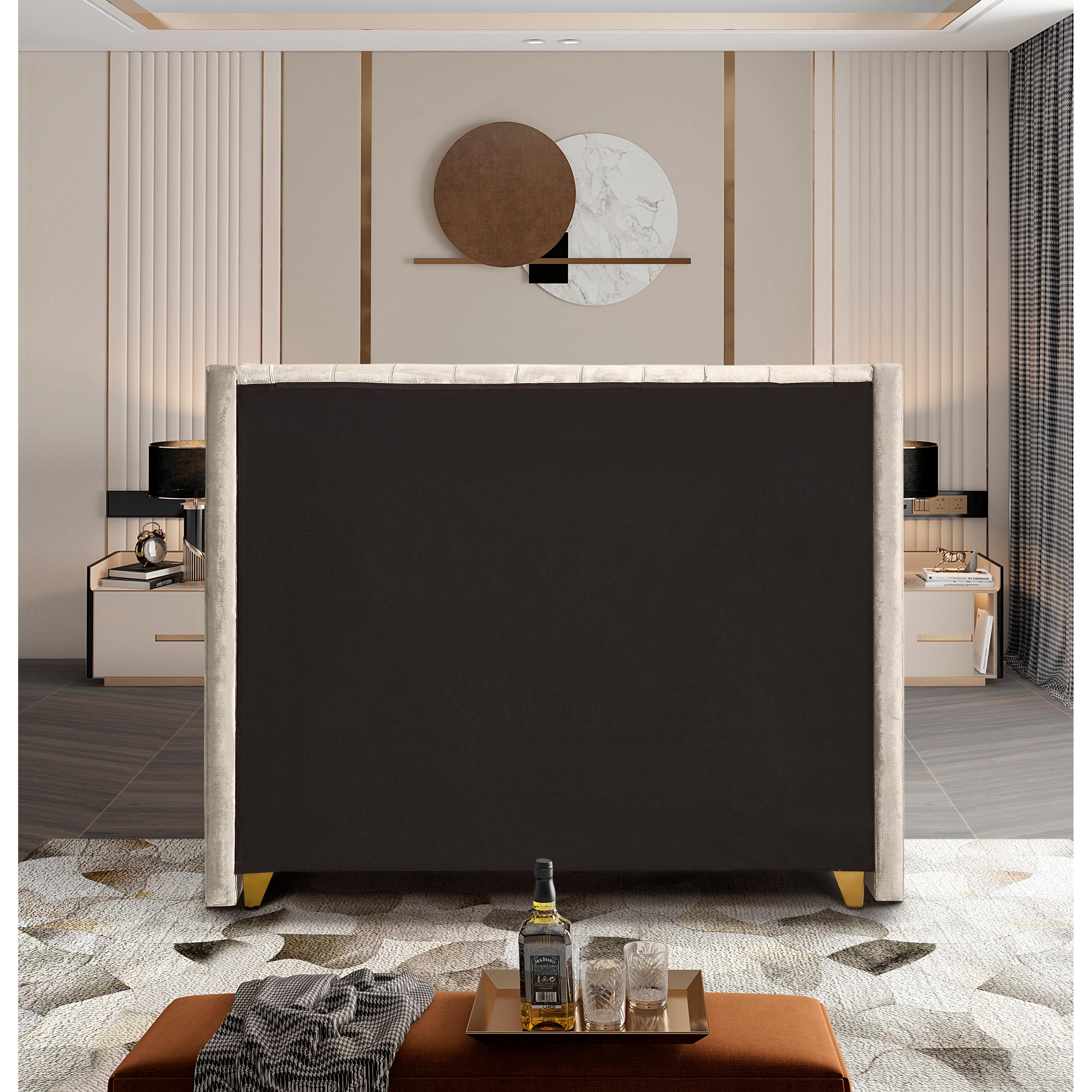 Meridian Barolo Cream Velvet Queen Bed