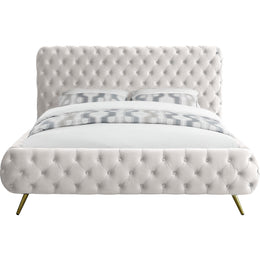 Meridian Delano Cream Velvet King Bed