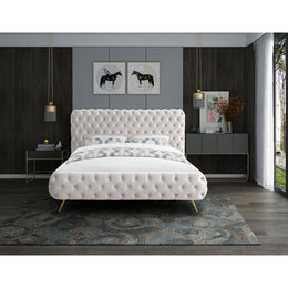 Meridian Delano Cream Velvet King Bed