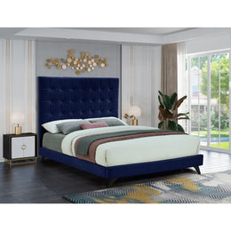 Meridian Elly Navy Velvet Full Bed