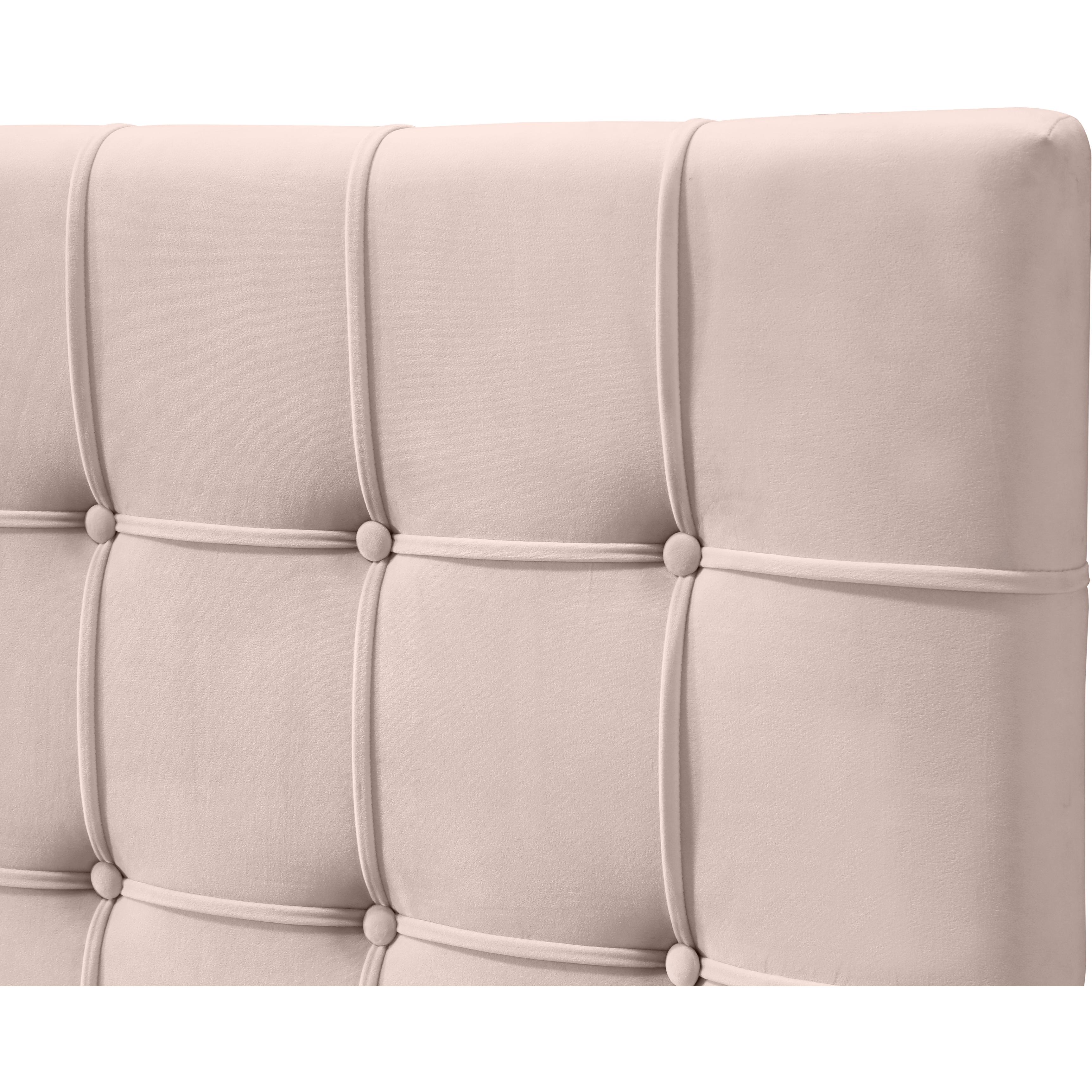 Meridian Elly Pink Velvet Full Bed
