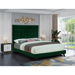 Meridian Elly Green Velvet King Bed