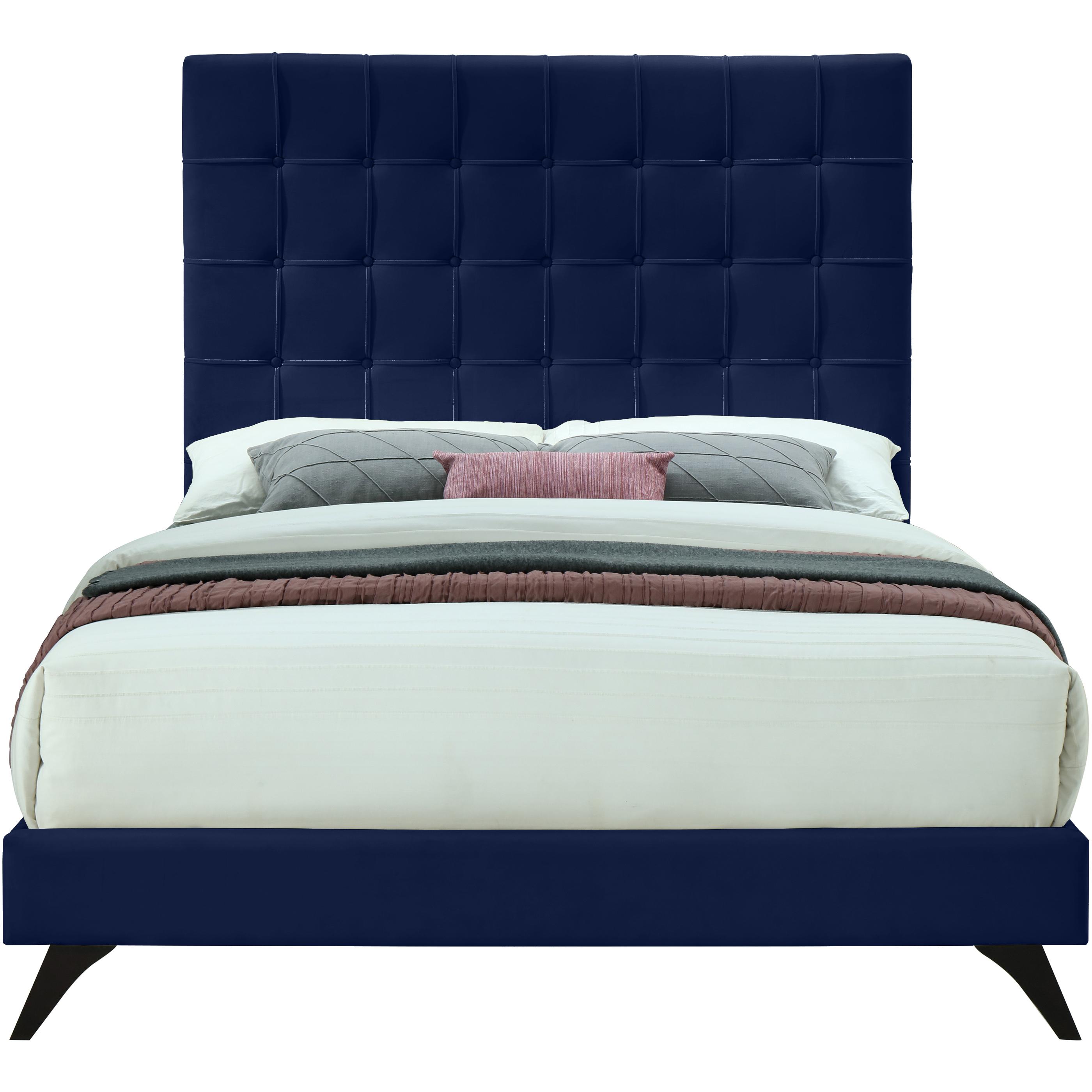 Meridian Elly Navy Velvet King Bed
