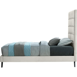 Meridian Elly Cream Velvet Twin Bed