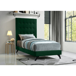 Meridian Elly Green Velvet Twin Bed