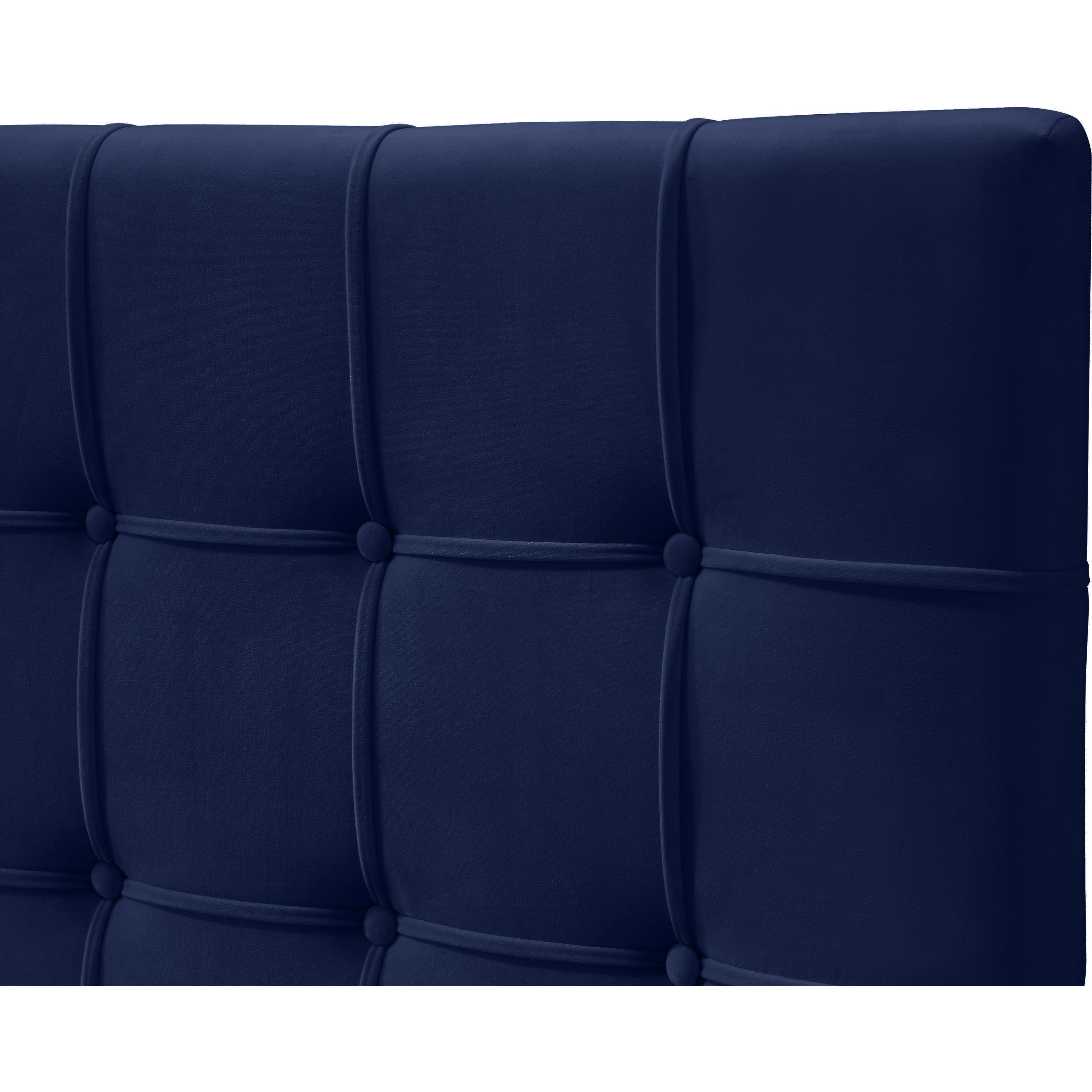 Meridian Elly Navy Velvet Twin Bed