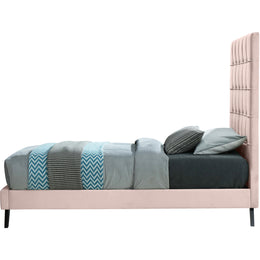 Meridian Elly Pink Velvet Twin Bed