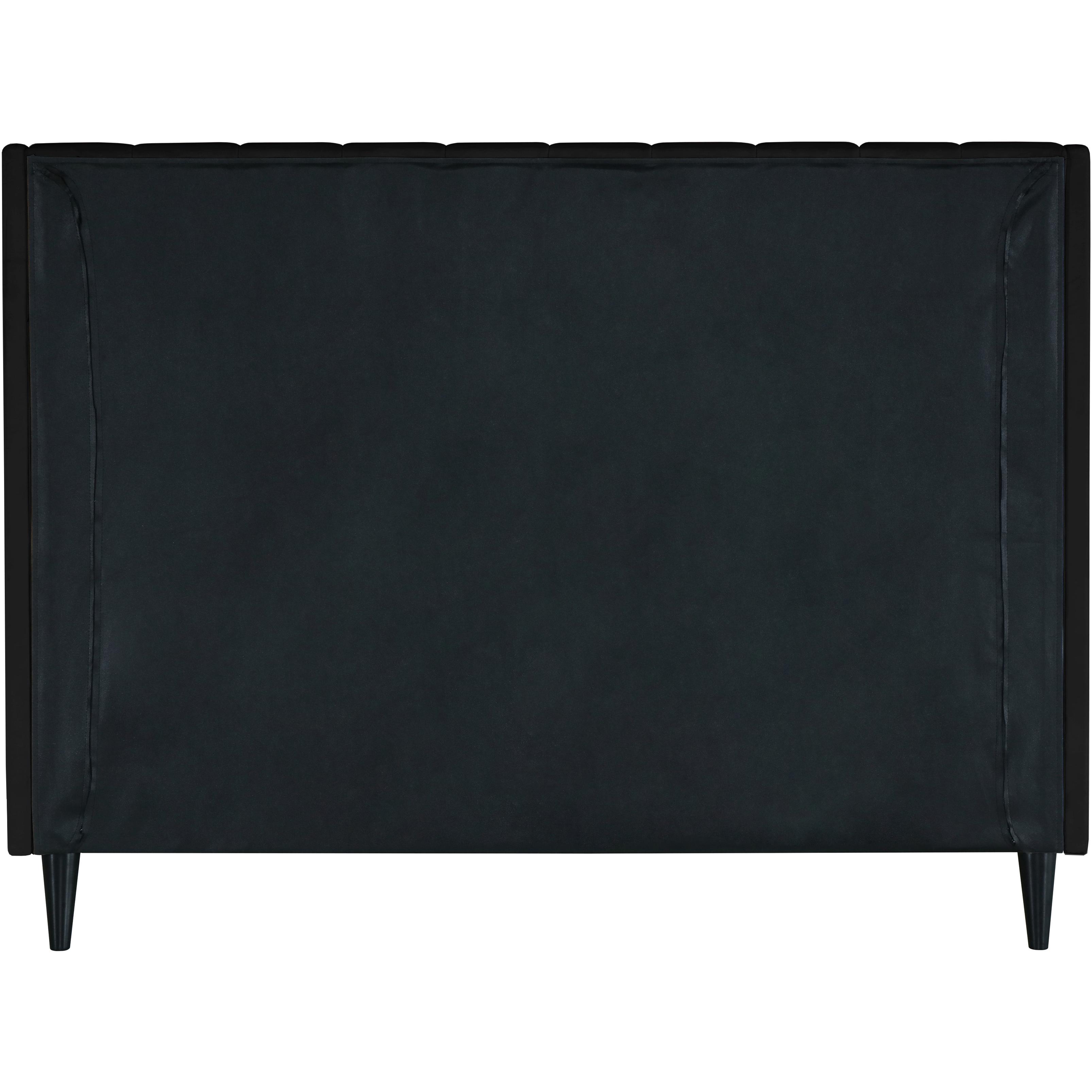 Meridian Eva Black Velvet Full Bed