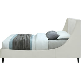 Meridian Eva Cream Velvet Full Bed