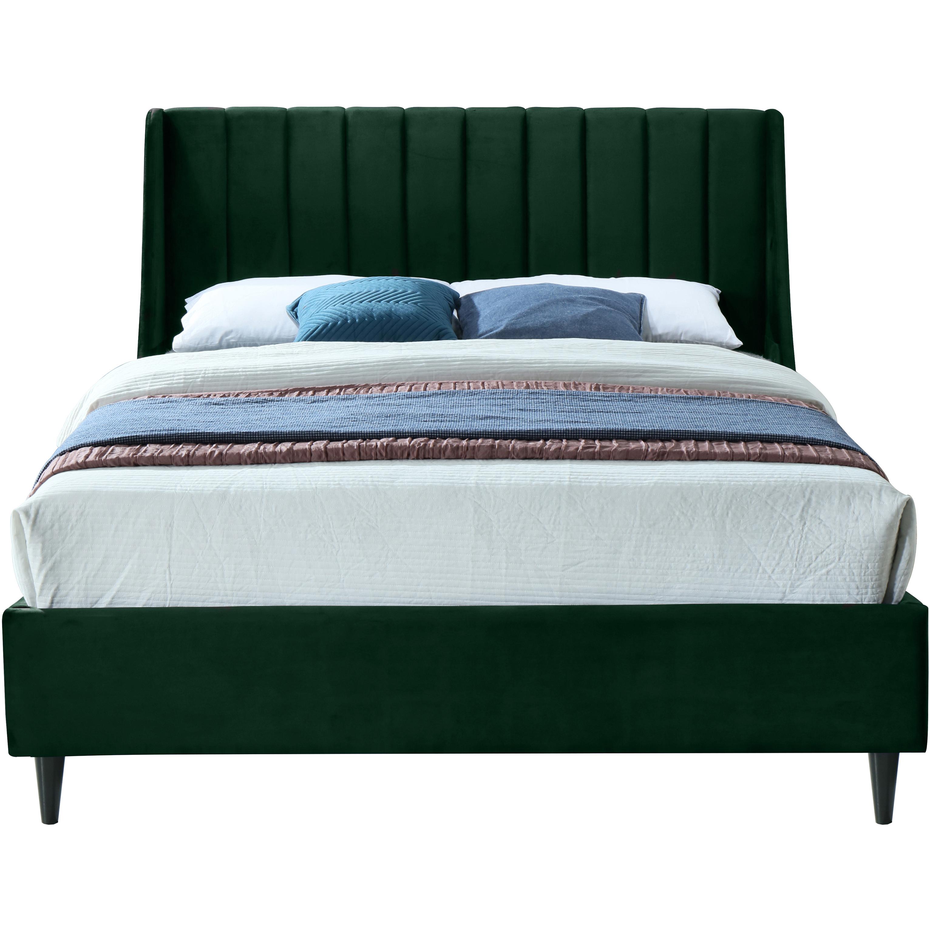 Meridian Eva Green Velvet Full Bed