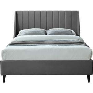 Meridian Eva Grey Velvet Full Bed