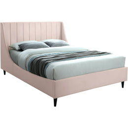 Meridian Eva Pink Velvet Full Bed