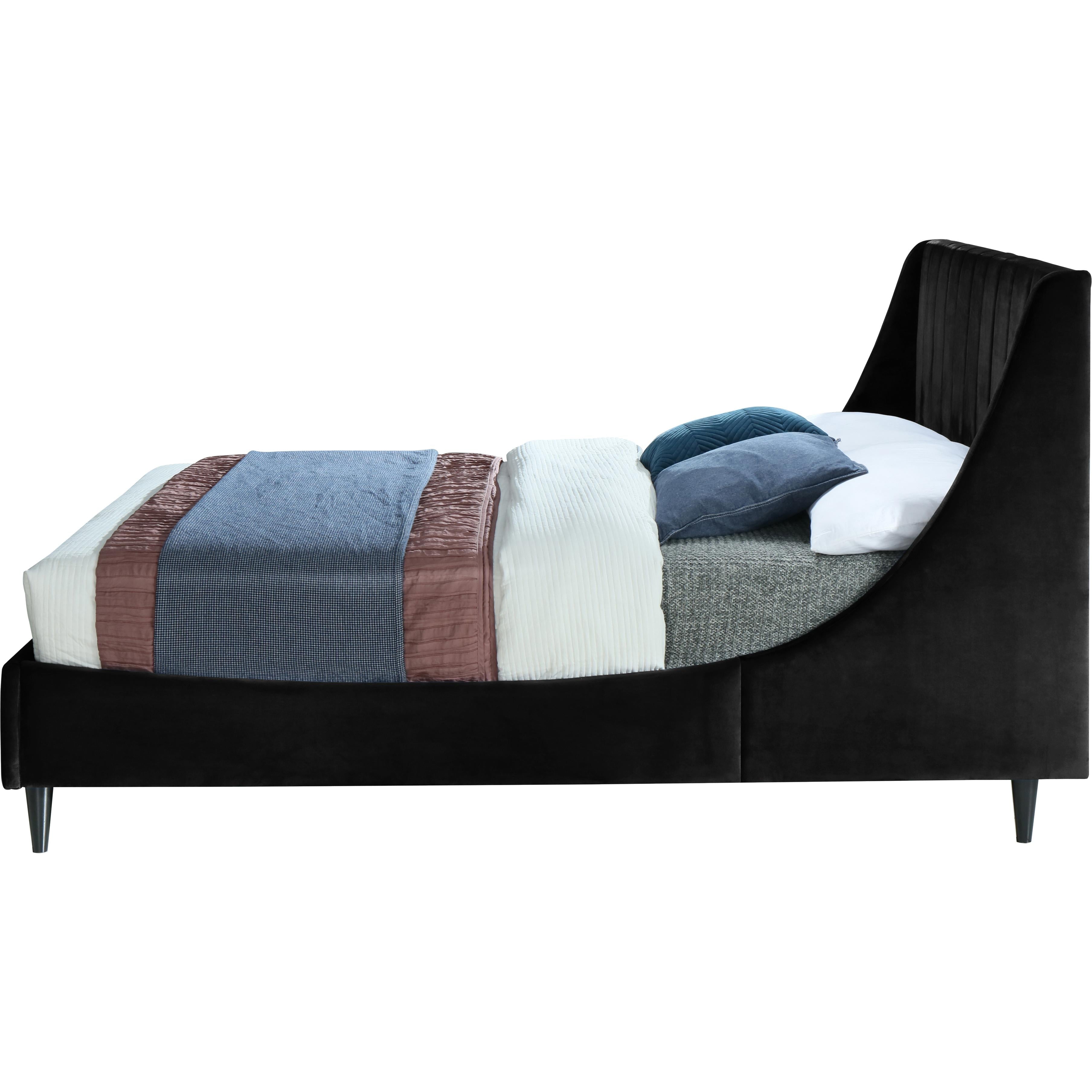 Meridian Eva Black Velvet King Bed
