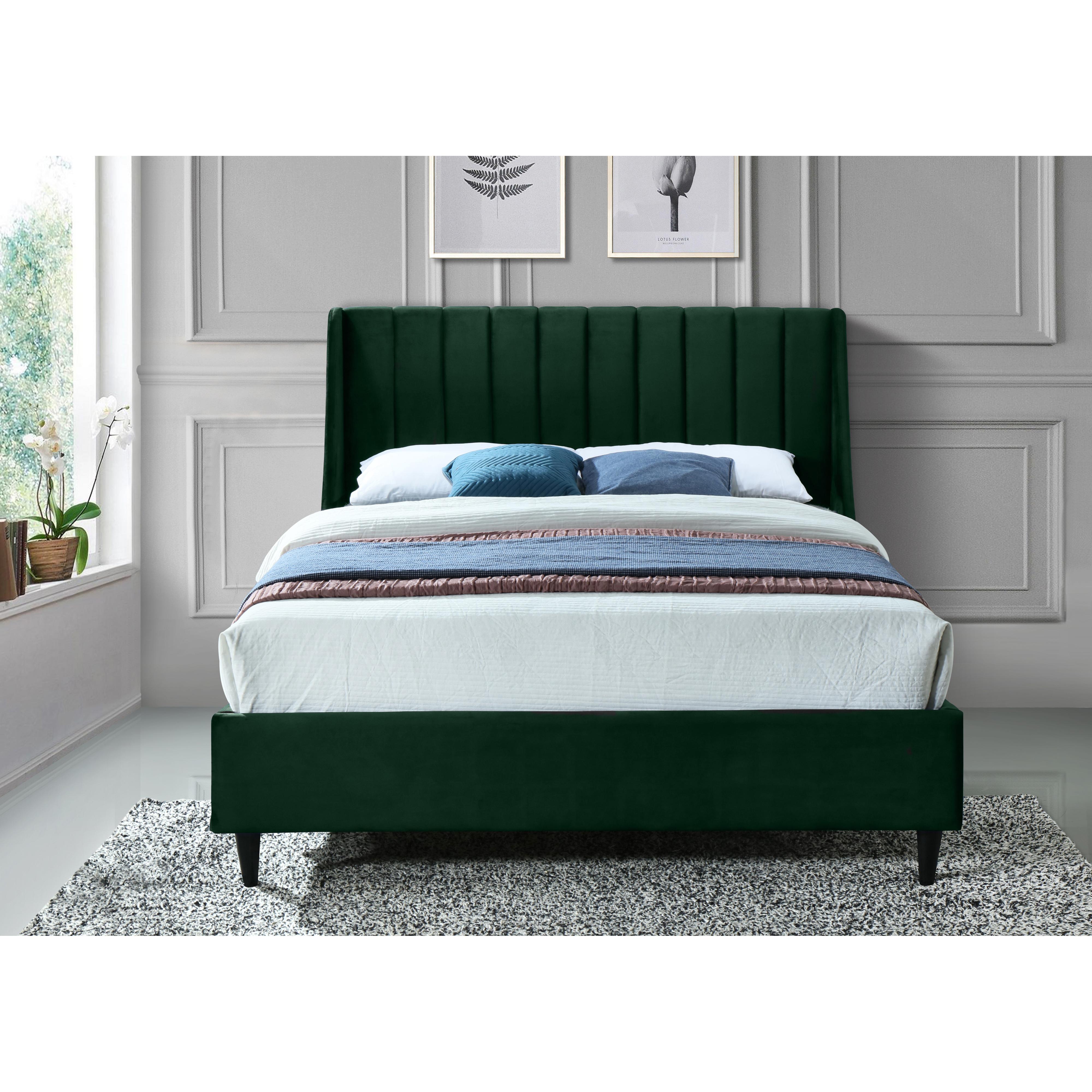 Meridian Eva Green Velvet King Bed