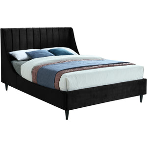 Meridian Eva Black Velvet Queen Bed