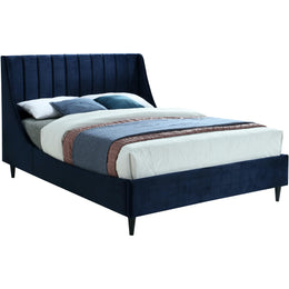 Meridian Eva Navy Velvet Queen Bed
