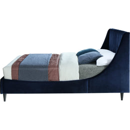 Meridian Eva Navy Velvet Queen Bed