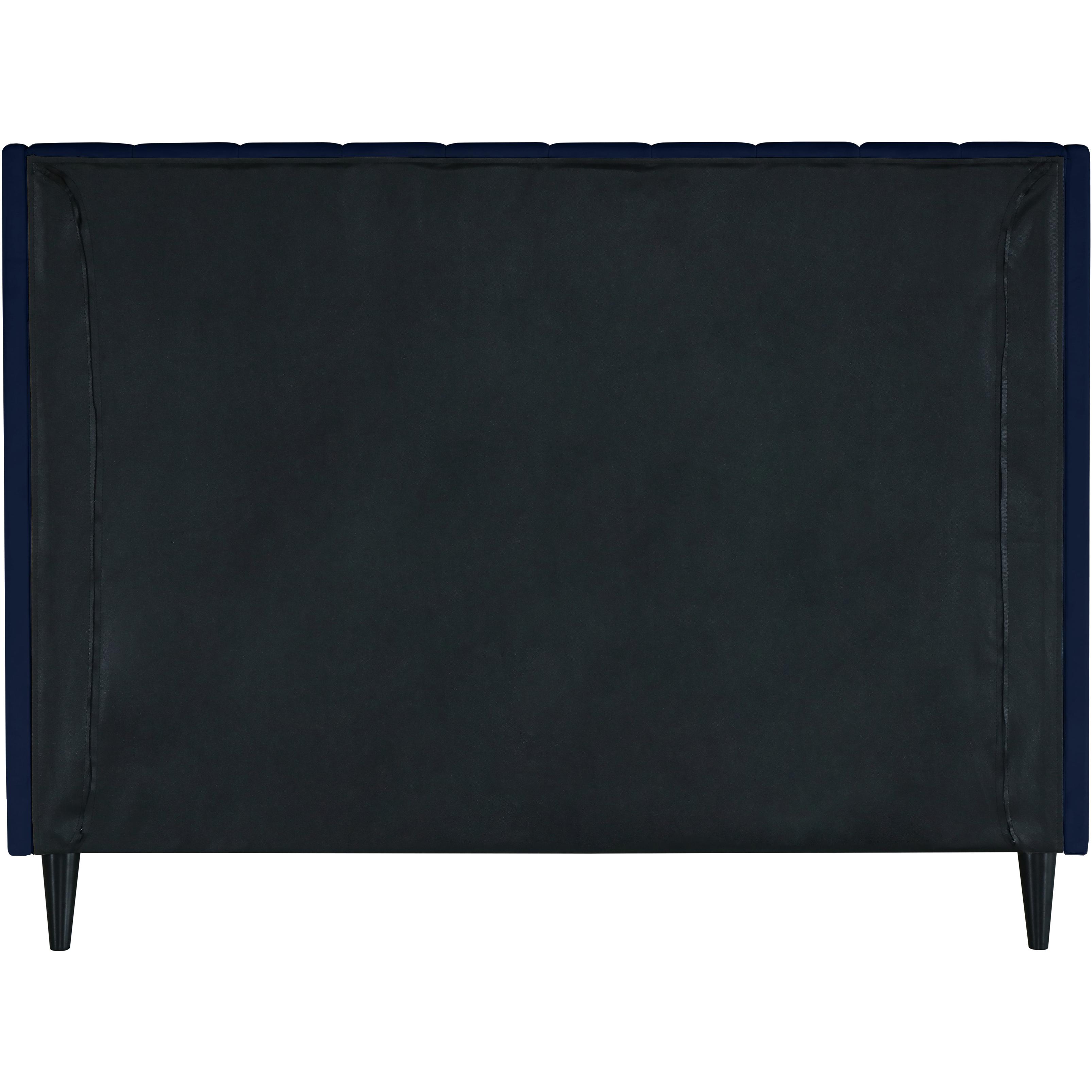 Meridian Eva Navy Velvet Queen Bed