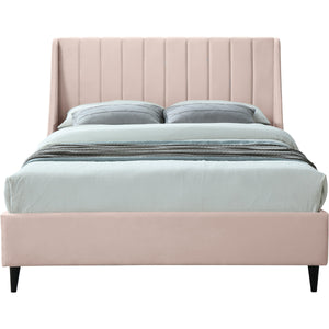 Meridian Eva Pink Velvet Queen Bed