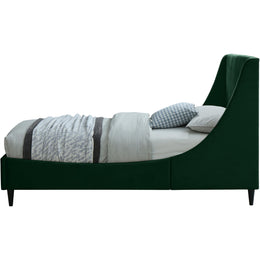 Meridian Eva Green Velvet Twin Bed