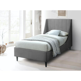 Meridian Eva Grey Velvet Twin Bed