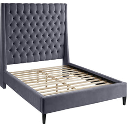 Meridian Fritz Grey Velvet Full Bed