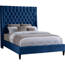 Meridian Fritz Navy Velvet Full Bed