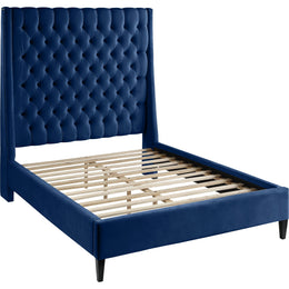 Meridian Fritz Navy Velvet Full Bed