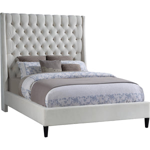 Meridian Fritz Cream Velvet King Bed