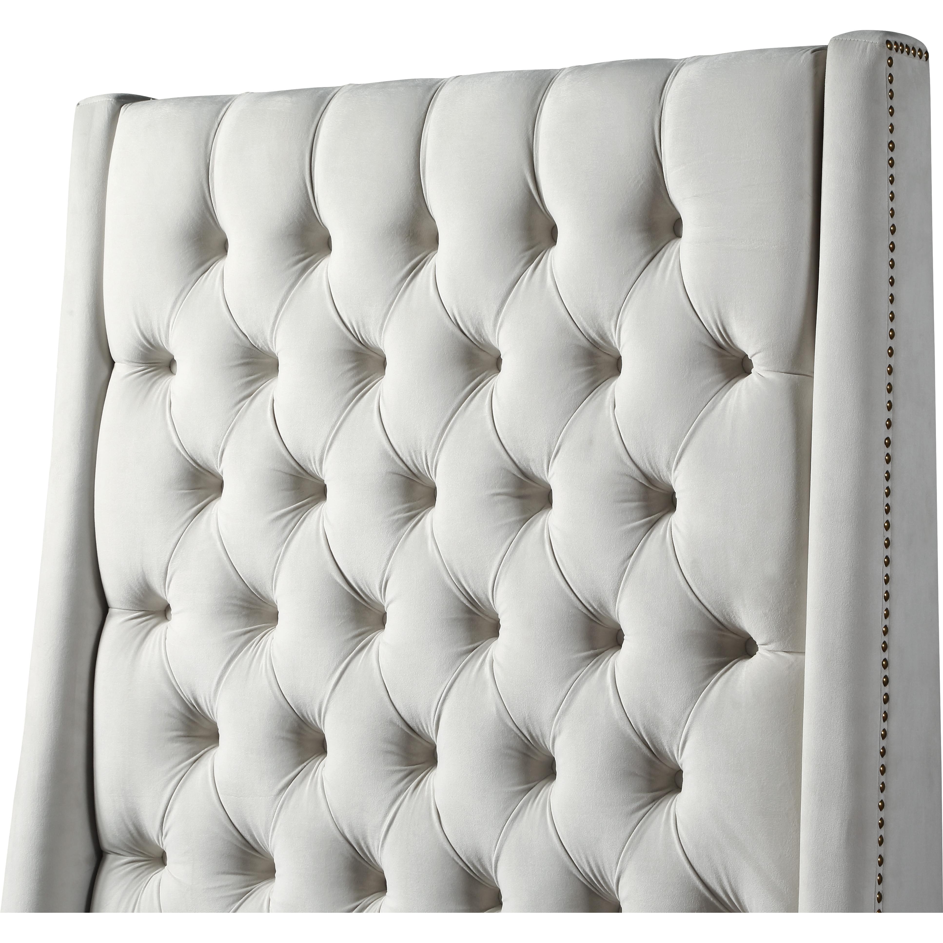 Meridian Fritz Cream Velvet King Bed