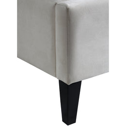 Meridian Fritz Cream Velvet King Bed