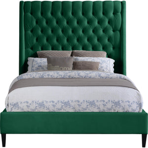 Meridian Fritz Green Velvet King Bed