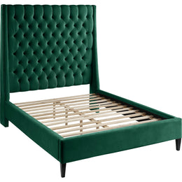 Meridian Fritz Green Velvet King Bed