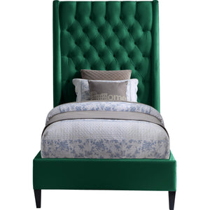 Meridian Fritz Green Velvet Twin Bed