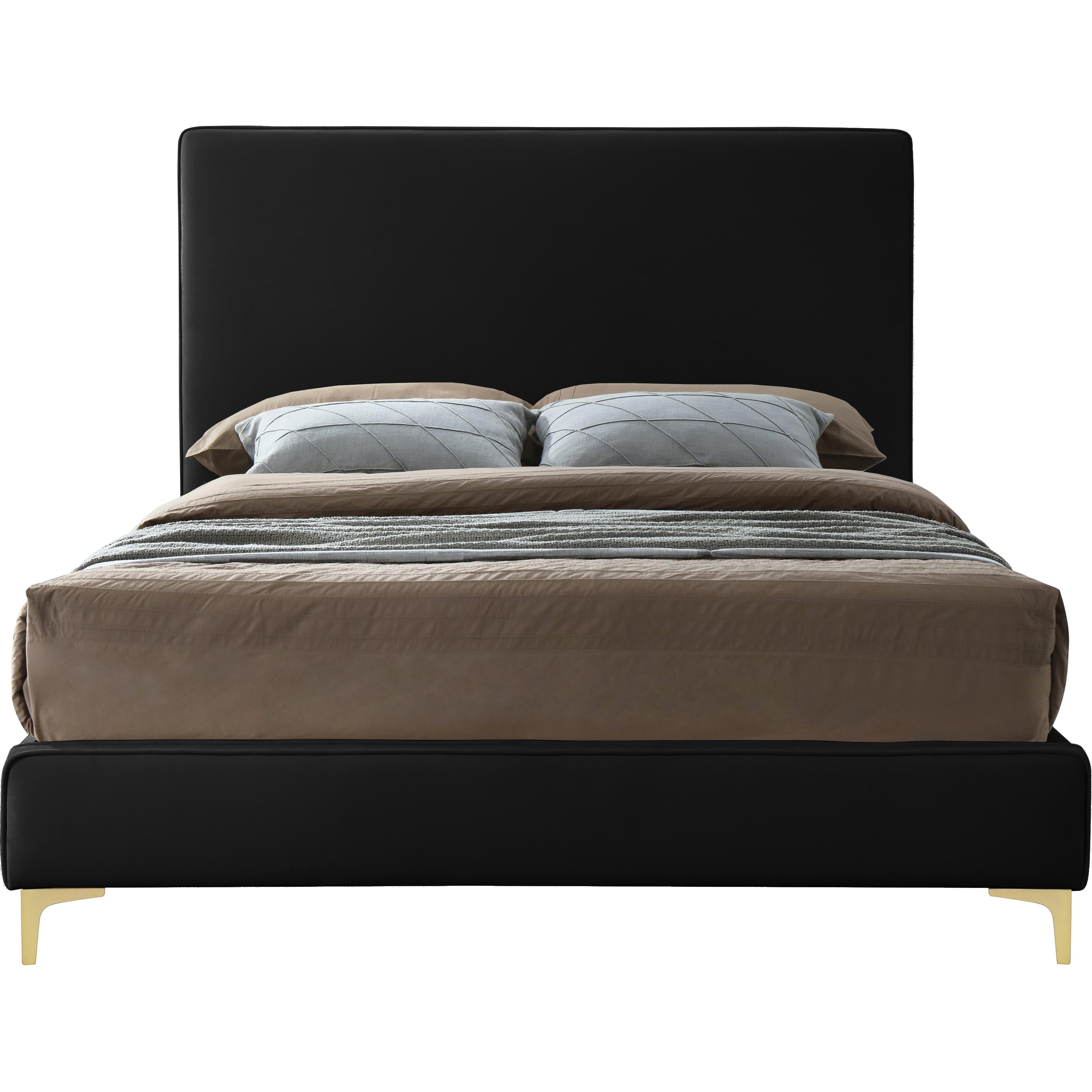 Meridian Geri Black Velvet Full Bed