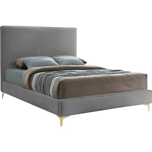 Meridian Geri Grey Velvet Full Bed