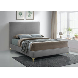 Meridian Geri Grey Velvet Full Bed