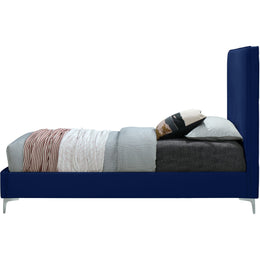Meridian Geri Navy Velvet Full Bed