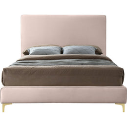 Meridian Geri Pink Velvet Full Bed