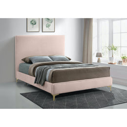 Meridian Geri Pink Velvet Full Bed