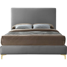 Meridian Geri Grey Velvet King Bed