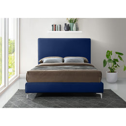 Meridian Geri Navy Velvet King Bed