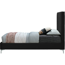 Meridian Geri Black Velvet Queen Bed