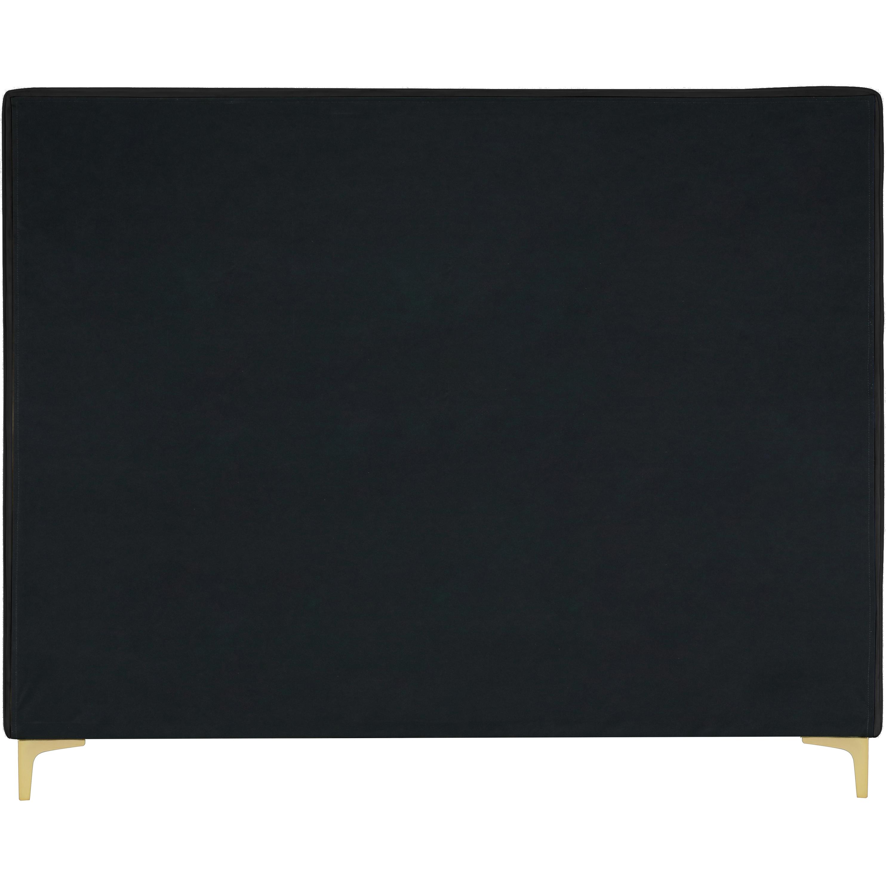 Meridian Geri Black Velvet Queen Bed