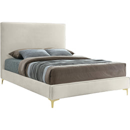 Meridian Geri Cream Velvet Queen Bed