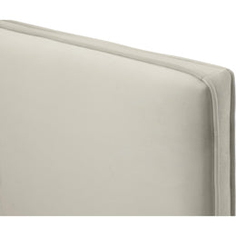 Meridian Geri Cream Velvet Queen Bed