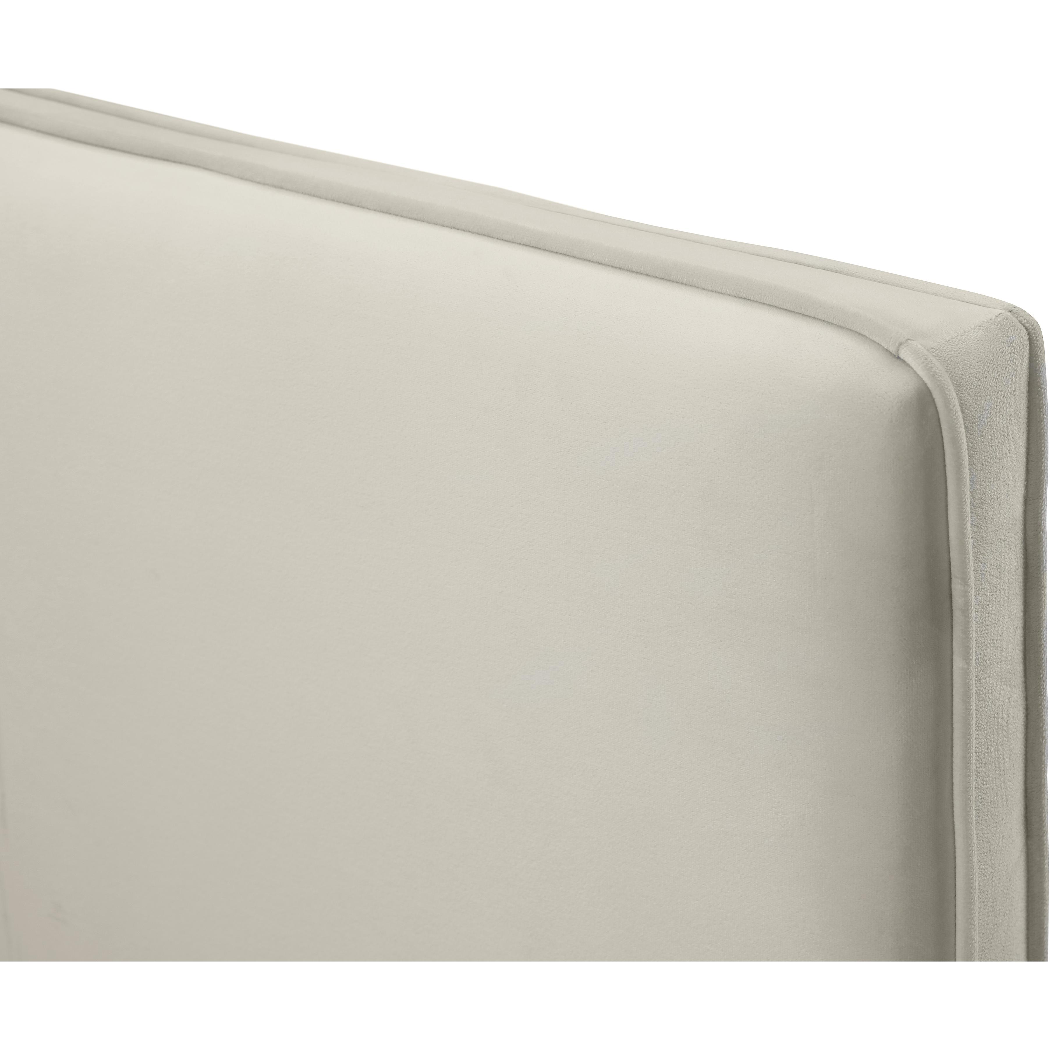 Meridian Geri Cream Velvet Queen Bed